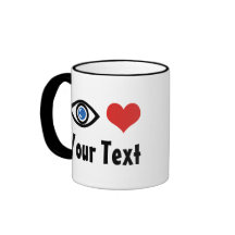 Taza Corazón de Ojo Personalizado (Te Amo)