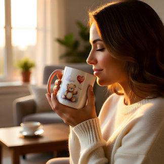 Taza Corazón de oso dulce Globo Te quiero mamá