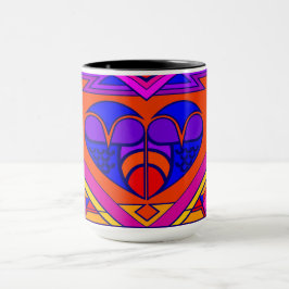 Taza Corazón de San Valentín Art Deco