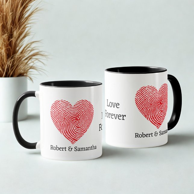Taza Corazón de San Valentín con huella digital de amor (Subido por el creador)