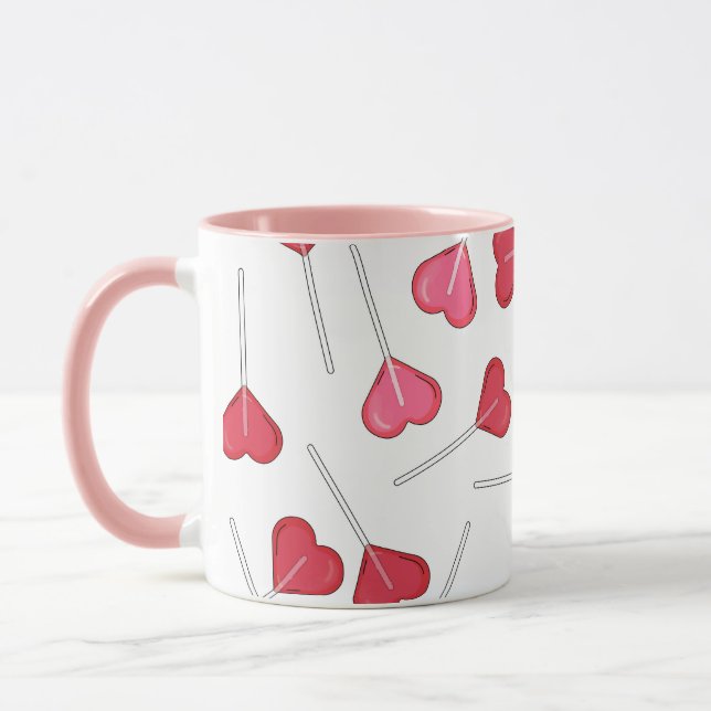 Taza Corazón de San Valentín lindo Lolly | Modelo Lolli (Izquierda)