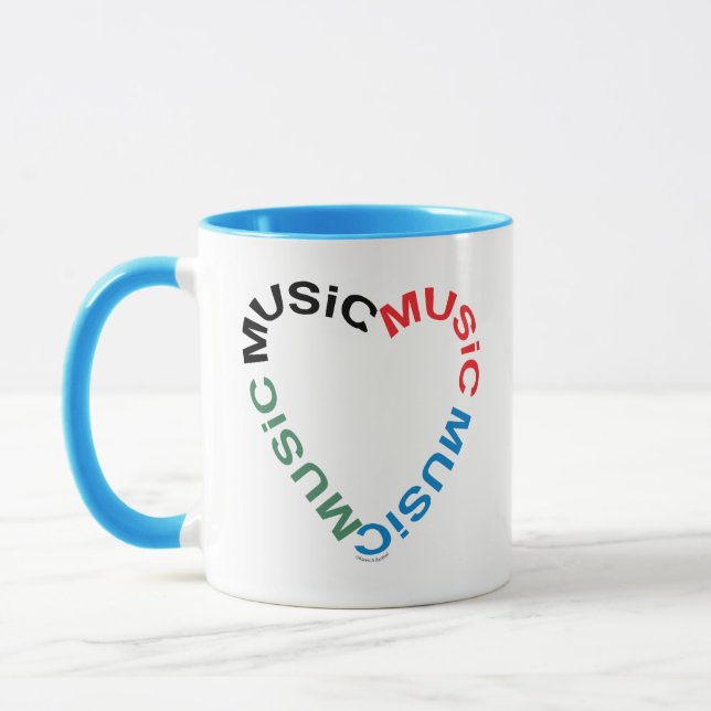 Taza Corazón de texto musical (Izquierda)