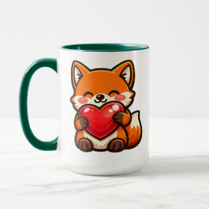 Taza Corazón de Zorro Adorable – Zorro Kawaii con