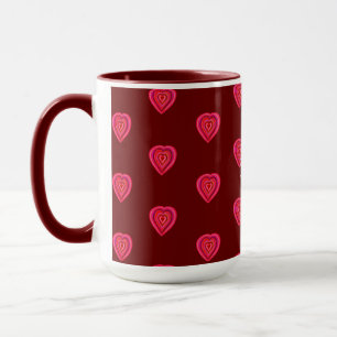 Taza corazón decorativo rojo
