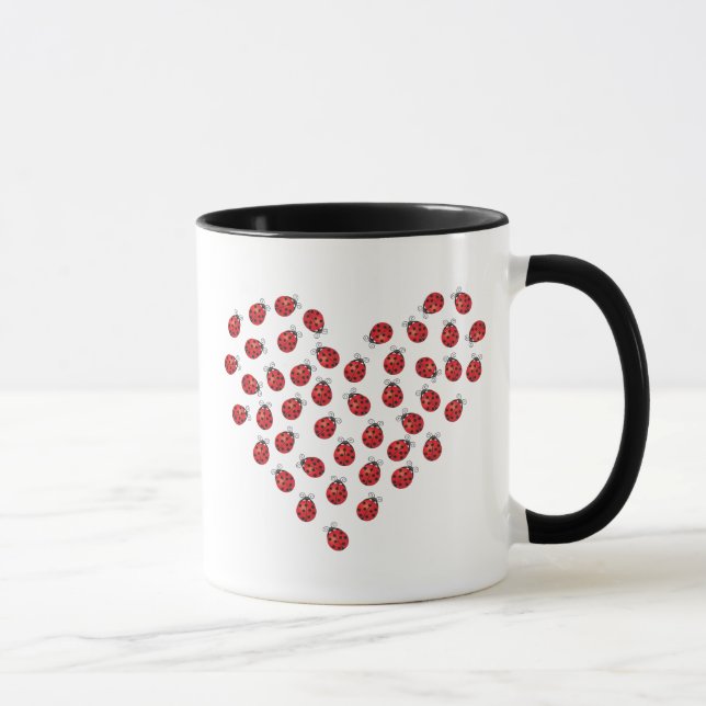Taza Corazón del amor de la mariquita (Derecha)
