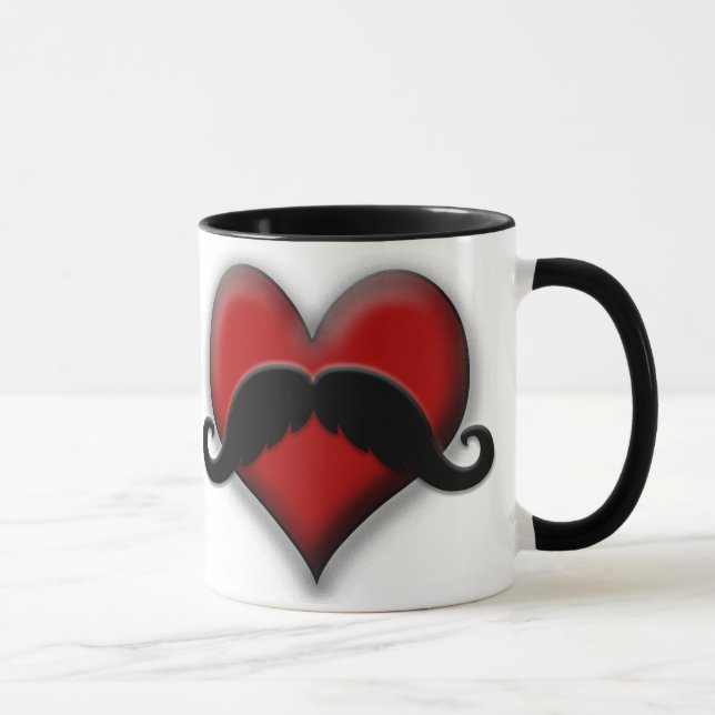 Taza Corazón del rojo del bigote (Derecha)