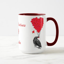 Taza Corazón gótico y corazón de amor San Valentín