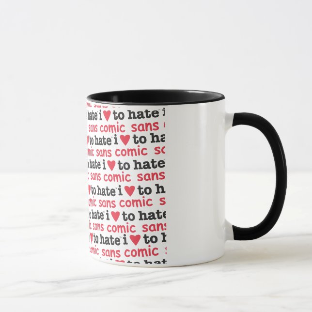 Taza corazón i para odiar cómico sin (Derecha)