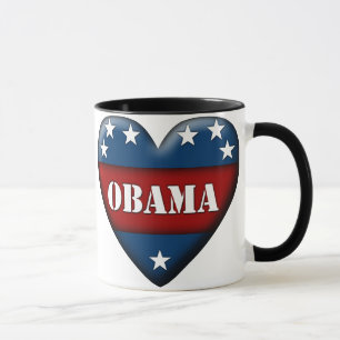 Taza corazón patriótico de obama