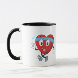 Taza Corazón Rojo Correr Saludable