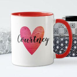 Taza Corazón rojo Día de San Valentín personalizado per