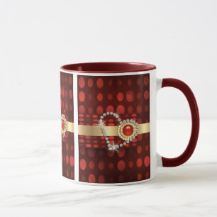 Taza Corazón romántico del diamante