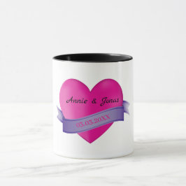 Taza Corazón Rosa Y Cinta