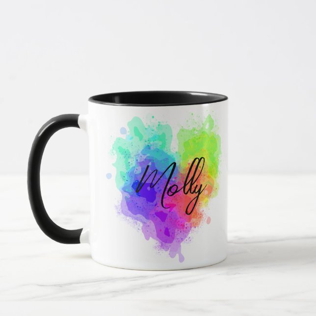 Taza Corazón salpicado personalizado (Izquierda)