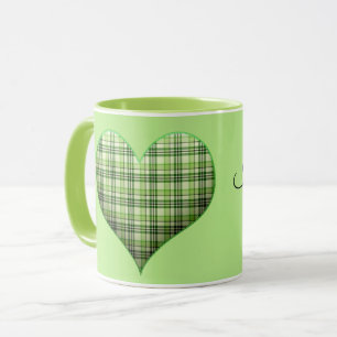 Taza Corazón verde azulado retro San Patricio Amo Irlan