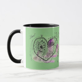 Taza Corazón verde y amor