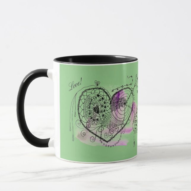 Taza Corazón verde y amor (Izquierda)