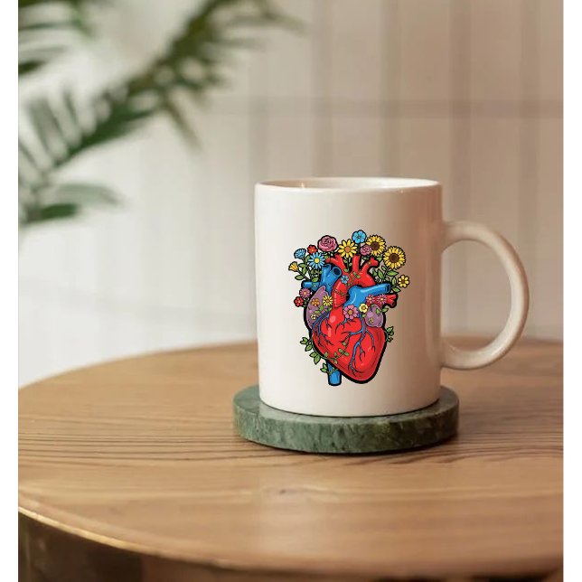 Taza Corazón y flores (Subido por el creador)