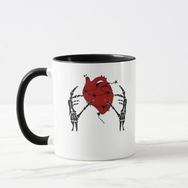 Taza Corazón Y Manos - Manos Skeleton Heart (Izquierda)