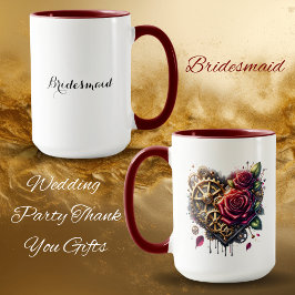 Taza Corazón y Rosas Steampunk | Dama de honor