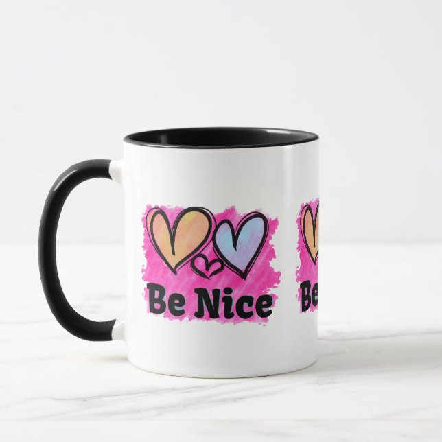 Taza Corazones Acuarela Sé Amable (Izquierda)