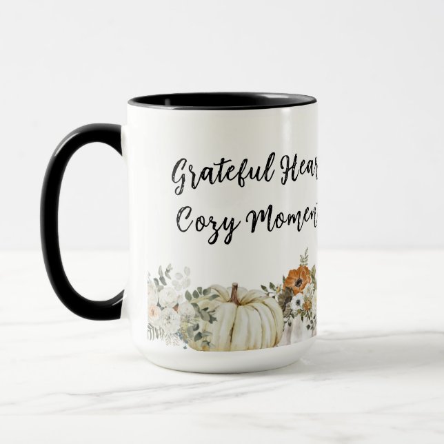 Taza Corazones agradecidos, momentos acogedores, feliz  (Izquierda)