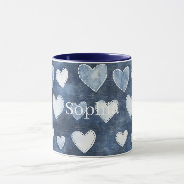 Taza Corazones Azules (Centro)