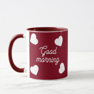 Taza corazones blancos rojos personalizados Mug