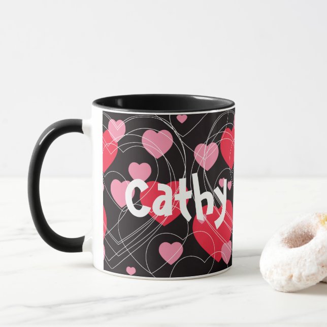 Taza Corazones, corazones, corazones (Con donut)