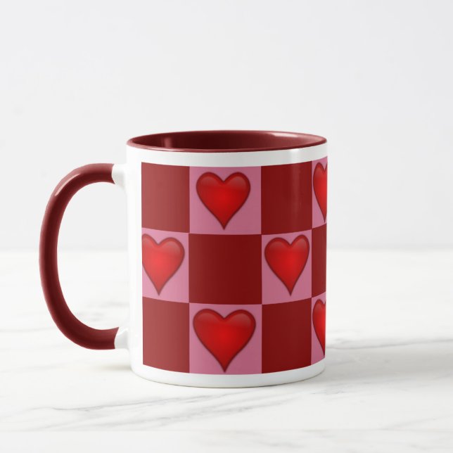 Taza Corazones de Ajedrez (Izquierda)
