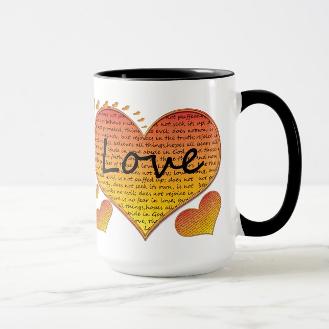 Taza Corazones de Amor 1 Corintios 13 (Derecha)