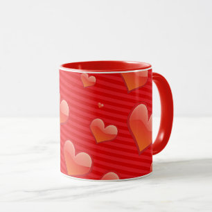 Taza Corazones de amor rojos
