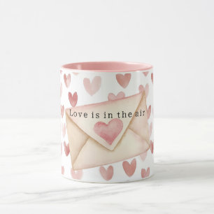 Taza Corazones de amor rosados románticos día de San Va