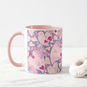 Taza Corazones de amor y música de Rosas