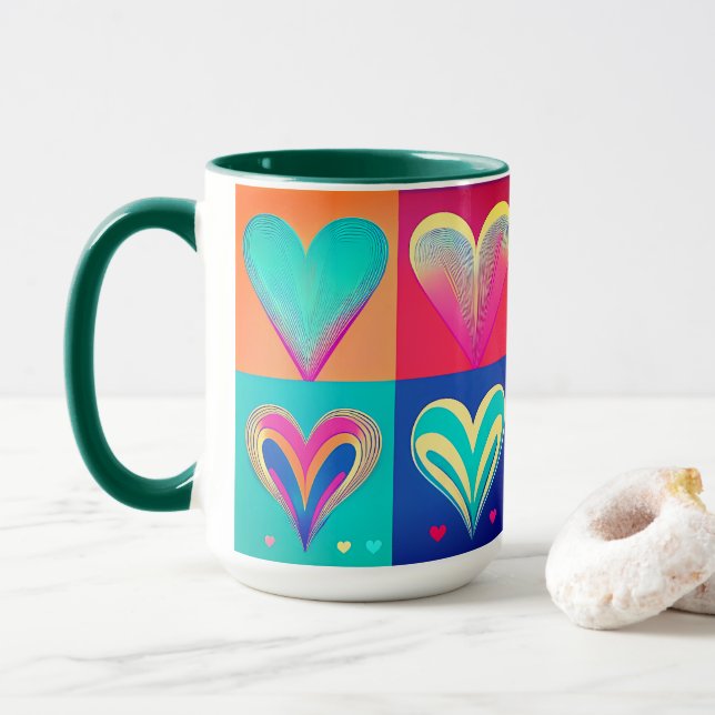 Taza Corazones de armonía (Con donut)
