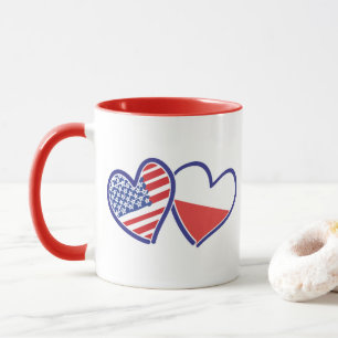 TAZA CORAZONES DE BANDERA-ESTADOUNIDENSE