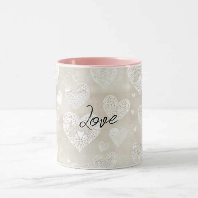 Taza Corazones de Crema Románticos (Centro)