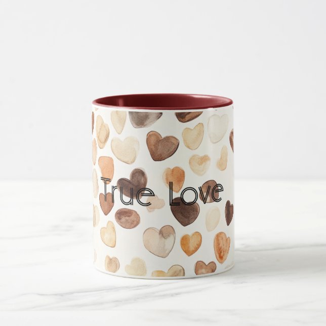 Taza Corazones de grano de café con crema (Centro)