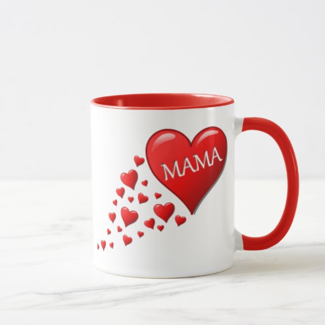 Taza Corazones de mamá roja (Derecha)