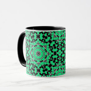 Taza Corazones de mandala abstracto sin fisuras ornamen