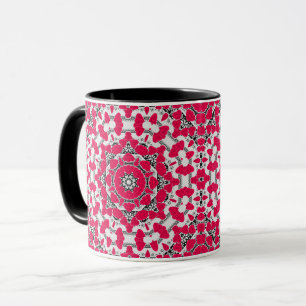 Taza Corazones de mandala abstracto sin fisuras ornamen