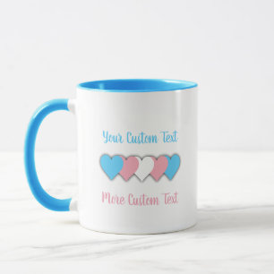 Taza Corazones de orgullo transgénero