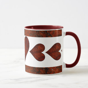 Taza Corazones de Piedra Roja