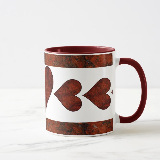 Taza Corazones de Piedra Roja (Derecha)