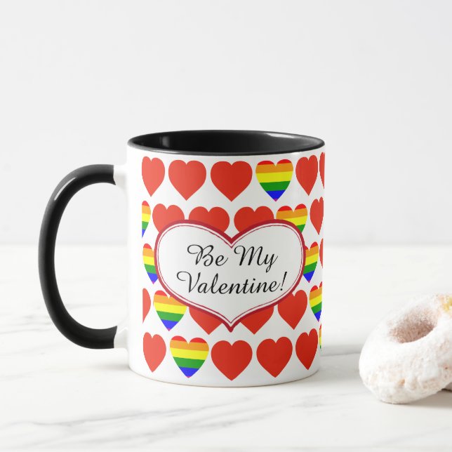 Taza Corazones de San Valentín (Con donut)