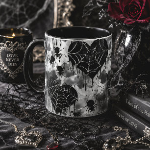 Taza Corazones de telaraña góticos Amor espeluznante