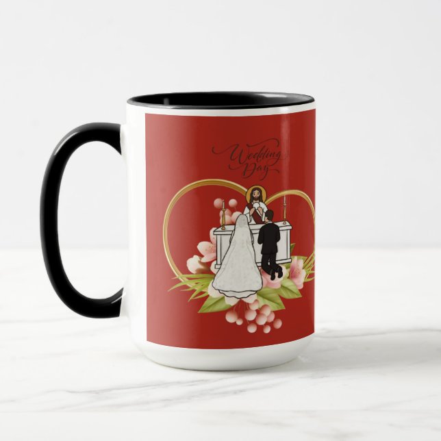 Taza Corazones entrelazados ladrillo rojo (Izquierda)