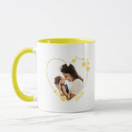 Taza Corazones Fotograma Mug Amarillo