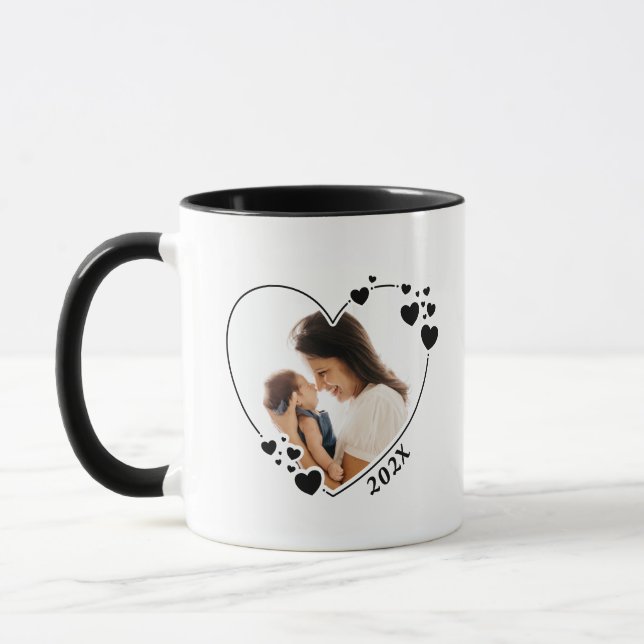 Taza Corazones Fotograma Mug Negro (Izquierda)