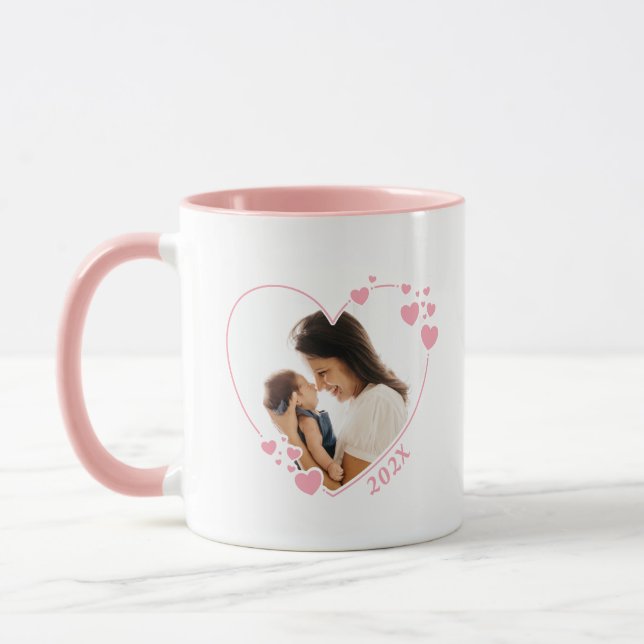 Taza Corazones Fotograma Mug Rosa (Izquierda)